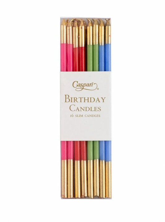 Mixed Bright Slim Birthday Candles