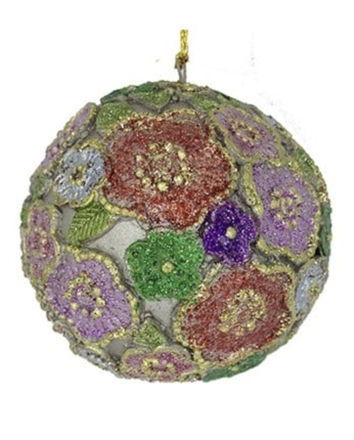 Beaded Petal Ball Ornament