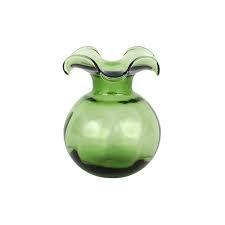 Vietri Hibiscus Glass Bud Vase - Green