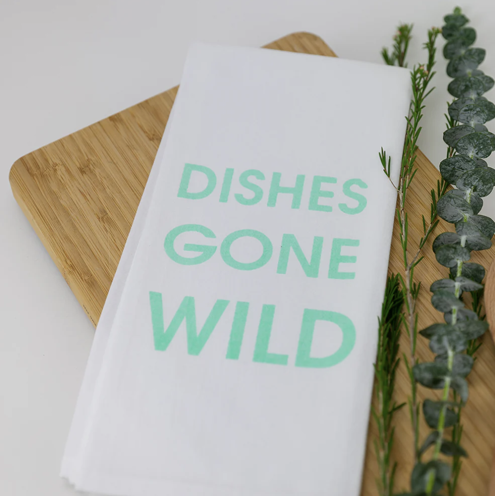 Dishes Gone Wild Tea Towel