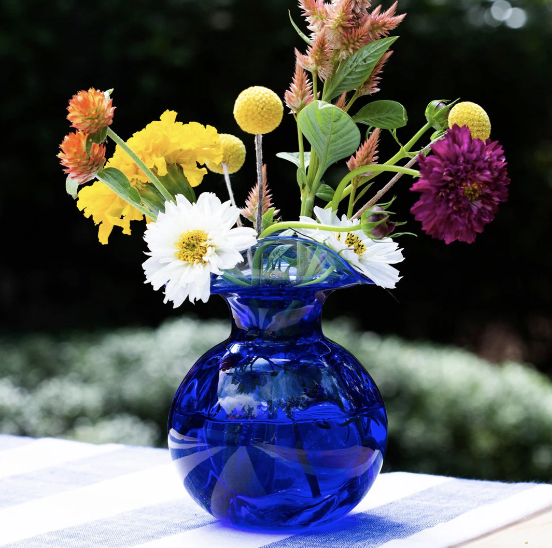 Hibiscus Cobalt Bud Vase