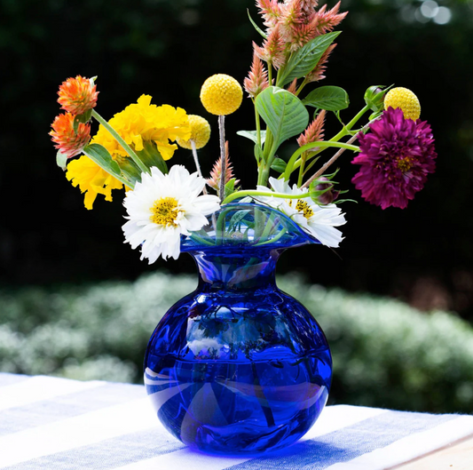 Hibiscus Cobalt Bud Vase