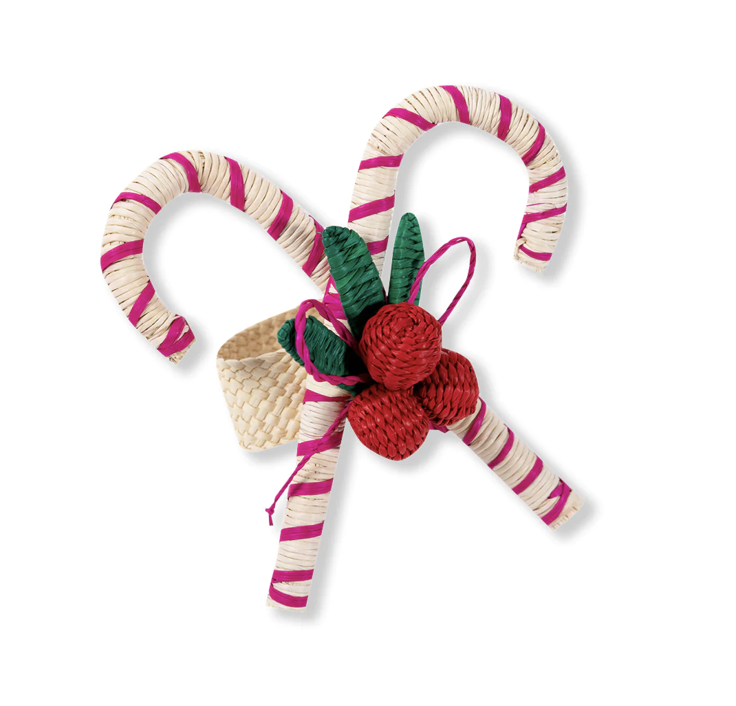 Raffia Candy Cane Napkin Ring