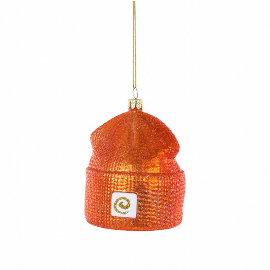 Orange Hipster Beanie Ornament