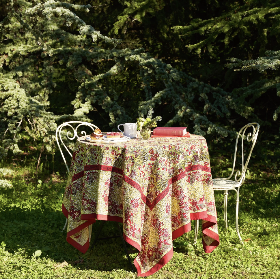 Winter Garden French Tablecloth + Napkins