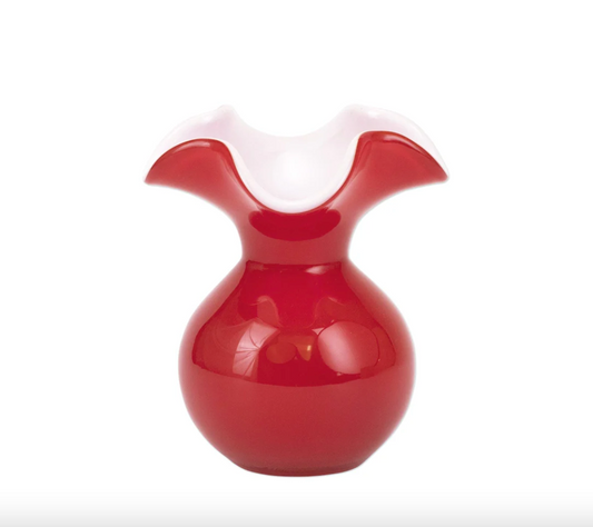 Vietri Hibiscus Glass Bud Vase - Red