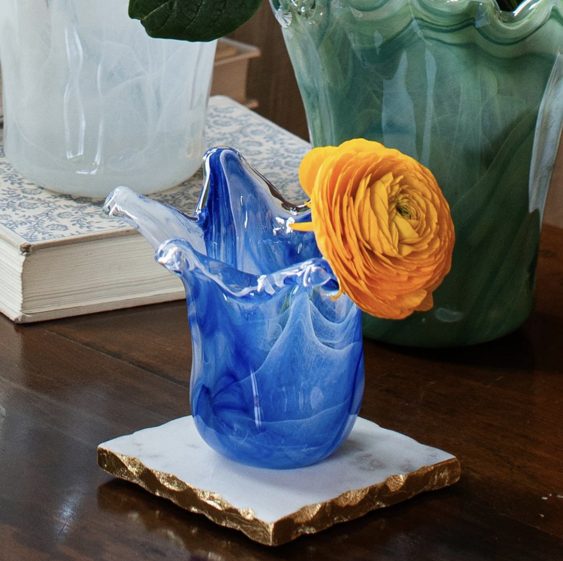 Onda Glass Petite Vase - Blue