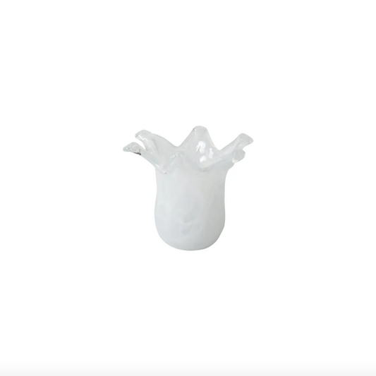 Onda Glass Petite Vase - White