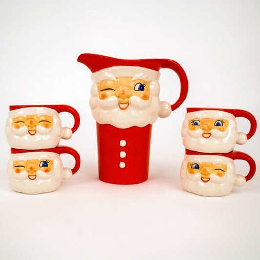 Santa Pitcher and Cups