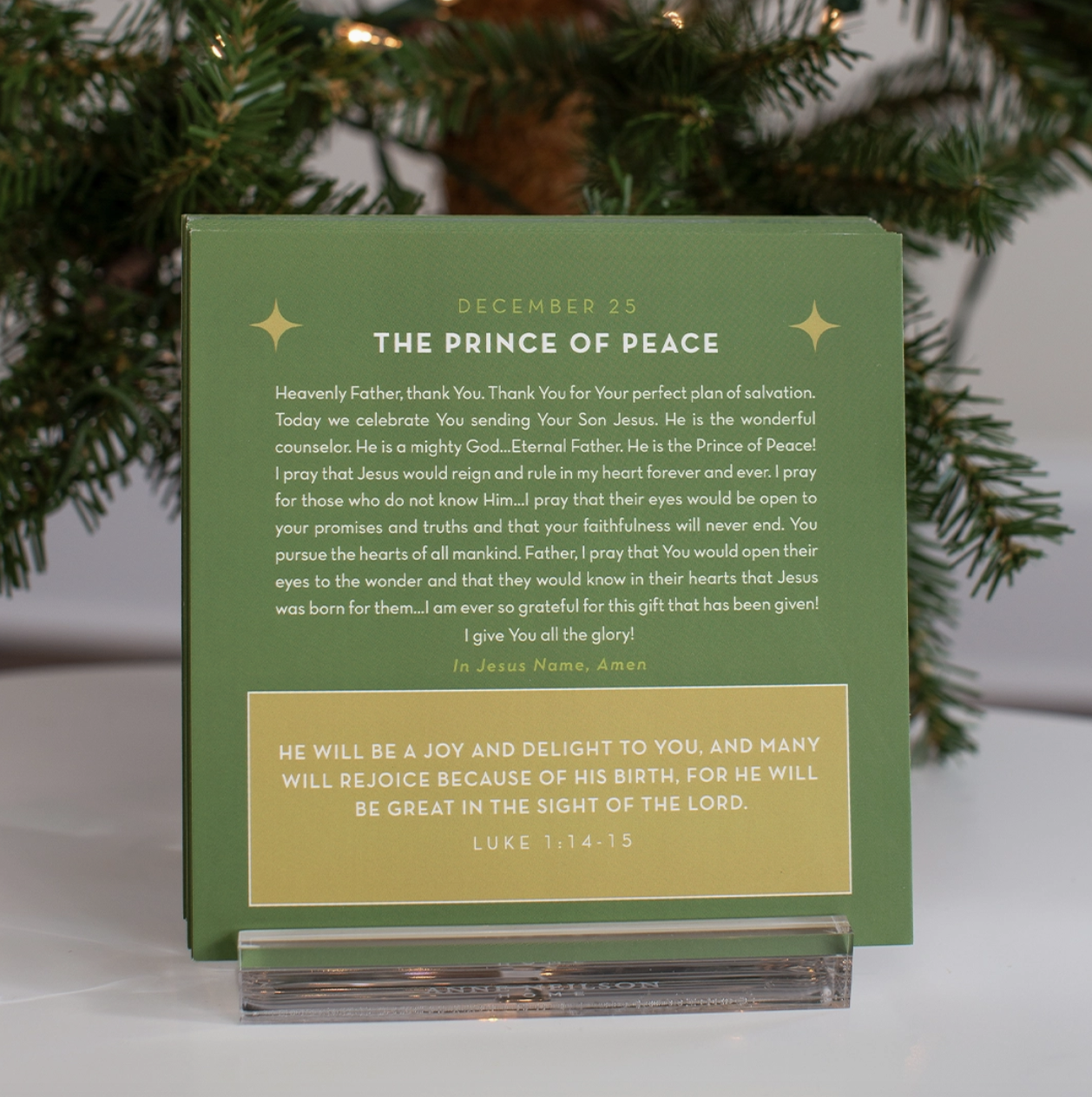 25 Days of Prayer and Scripture for the Holiday Season with Acrylic Stand