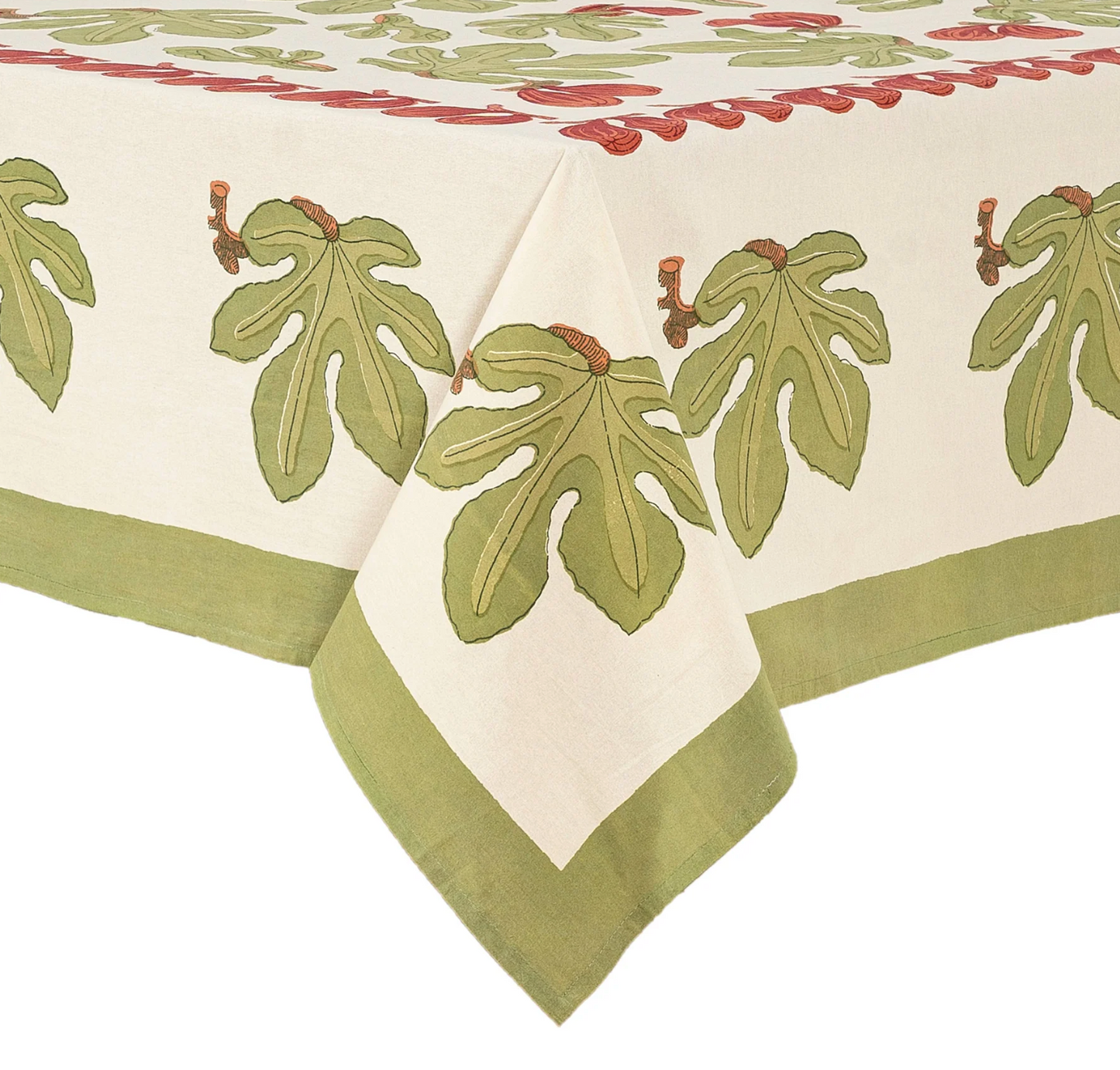 Fig Red & Green French Tablecloth + Napkins