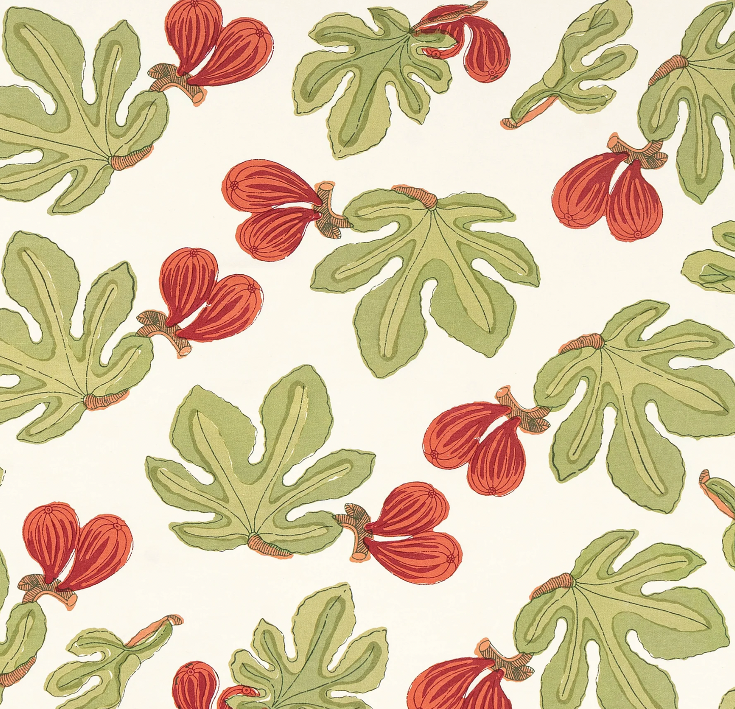 Fig Red & Green French Tablecloth + Napkins