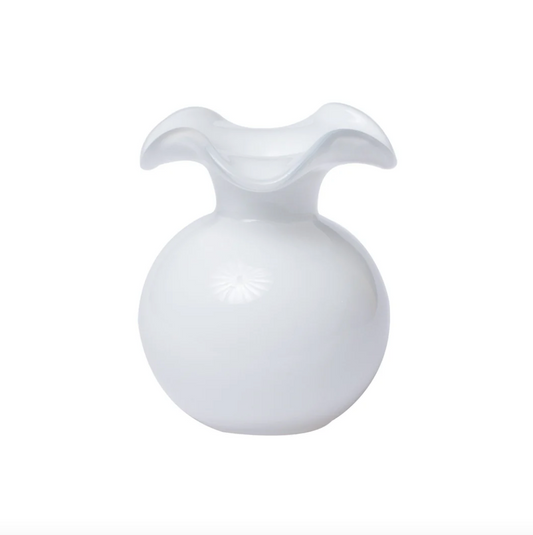 Vietri Hibiscus Glass Bud Vase - White