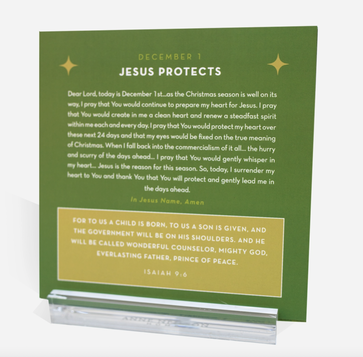 25 Days of Prayer and Scripture for the Holiday Season with Acrylic Stand