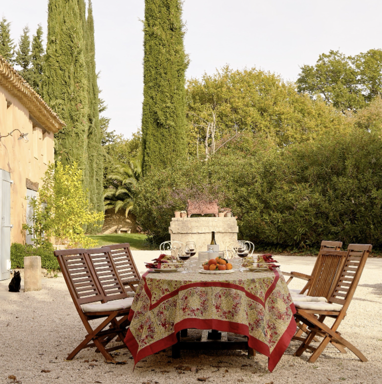 Winter Garden French Tablecloth + Napkins