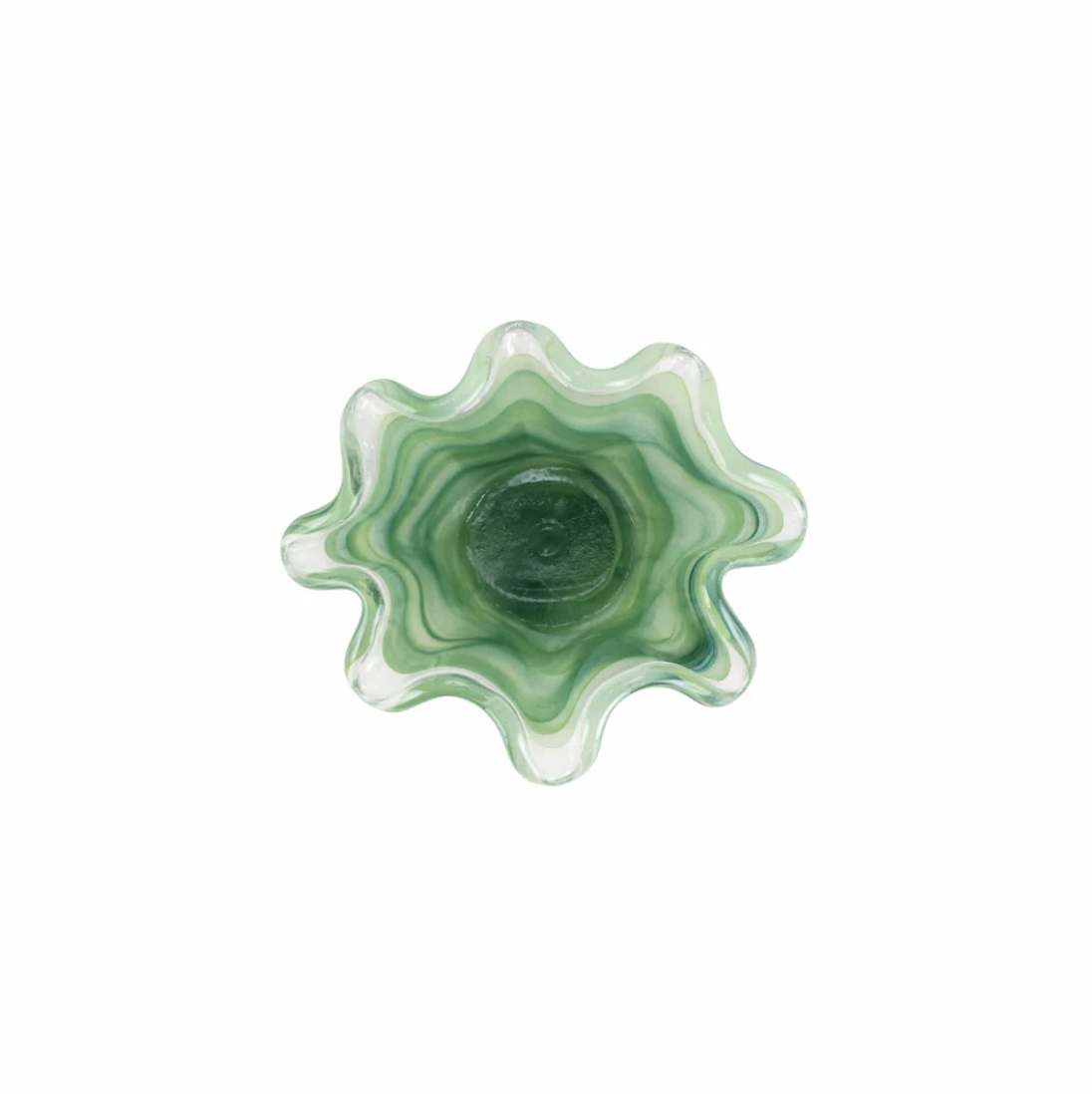 Onda Glass Petite Ruffled Round Bowl