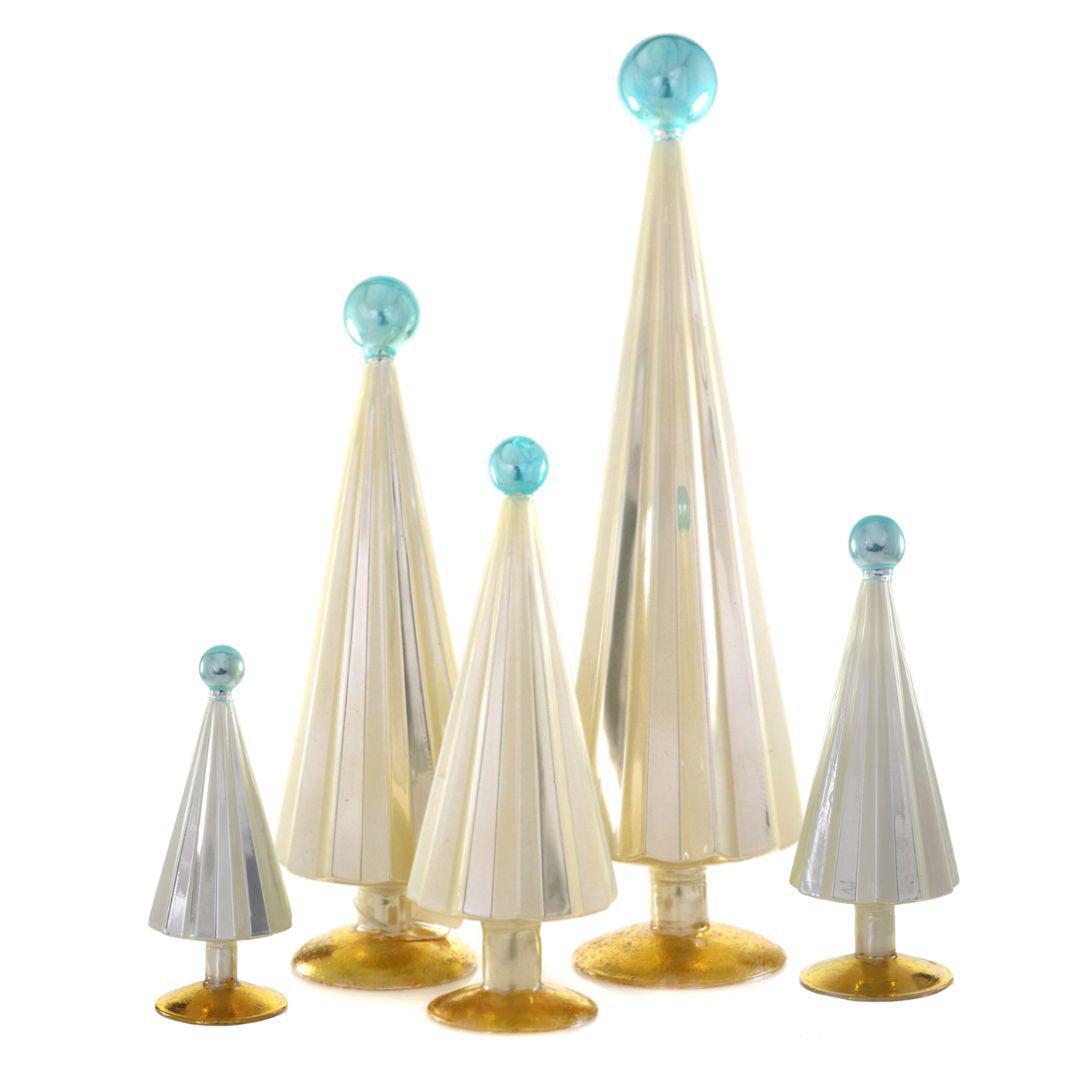 Pearl & Blue Pleated Trees