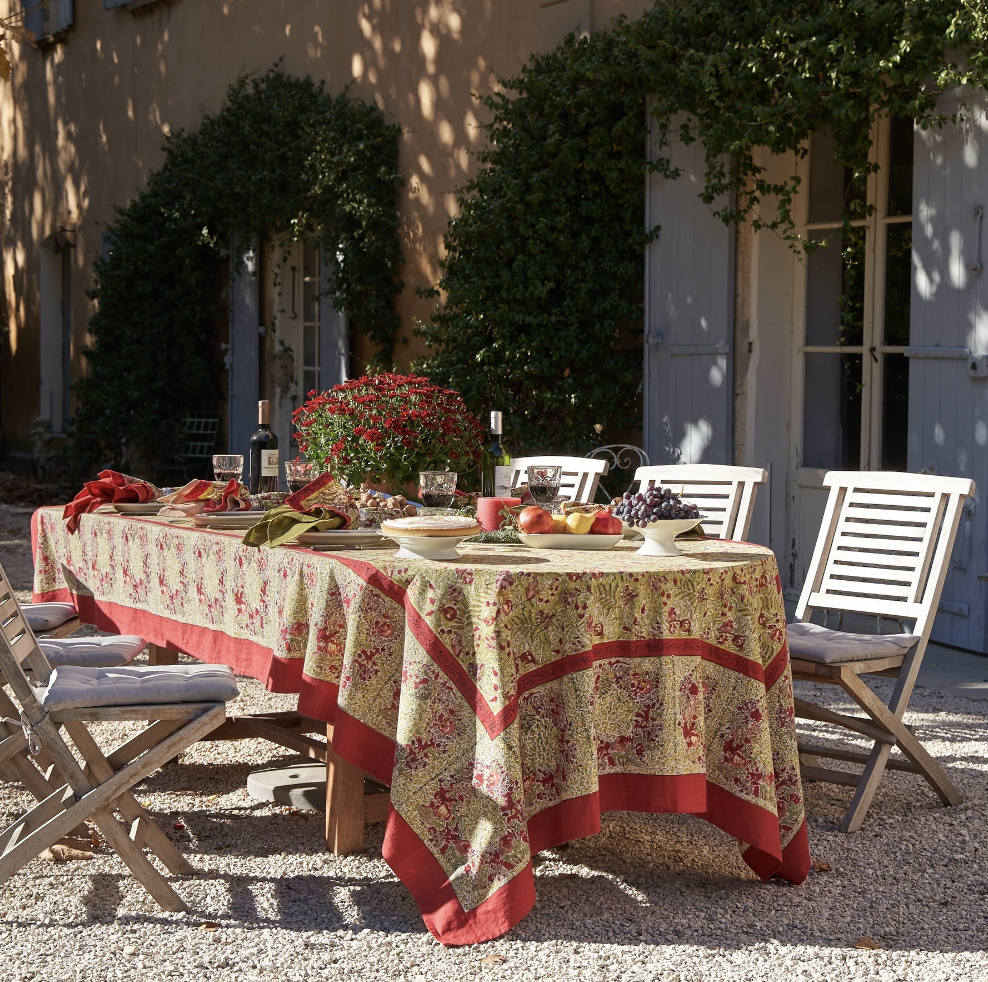 Winter Garden French Tablecloth + Napkins