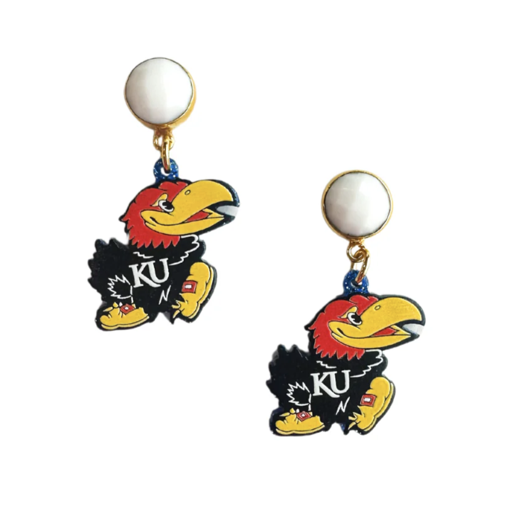 Kansas Jayhawk Logo Earrings