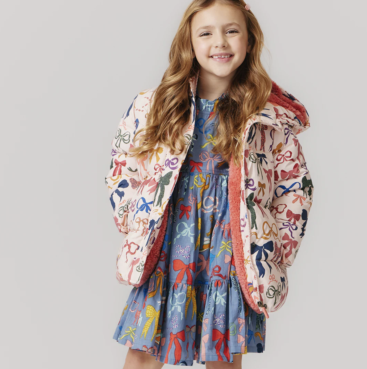 Bows on Bows Pink Puffer Coat