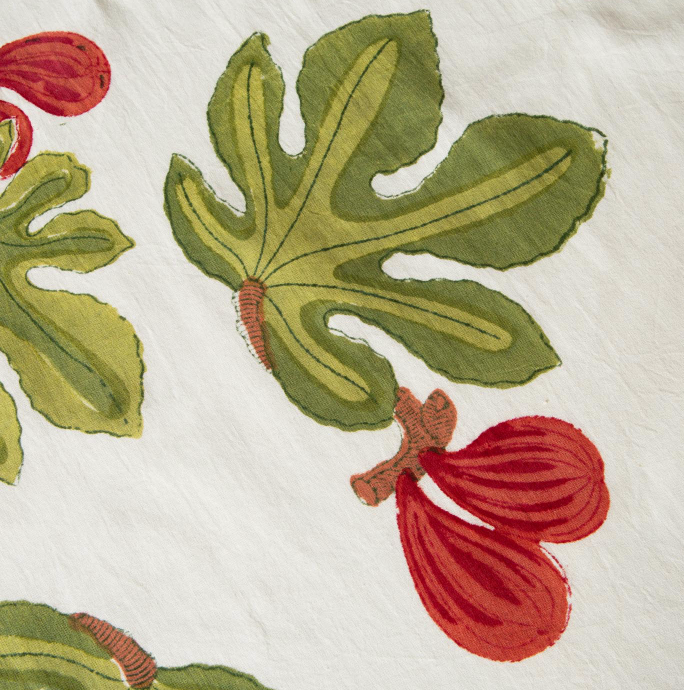 Fig Red & Green French Tablecloth + Napkins