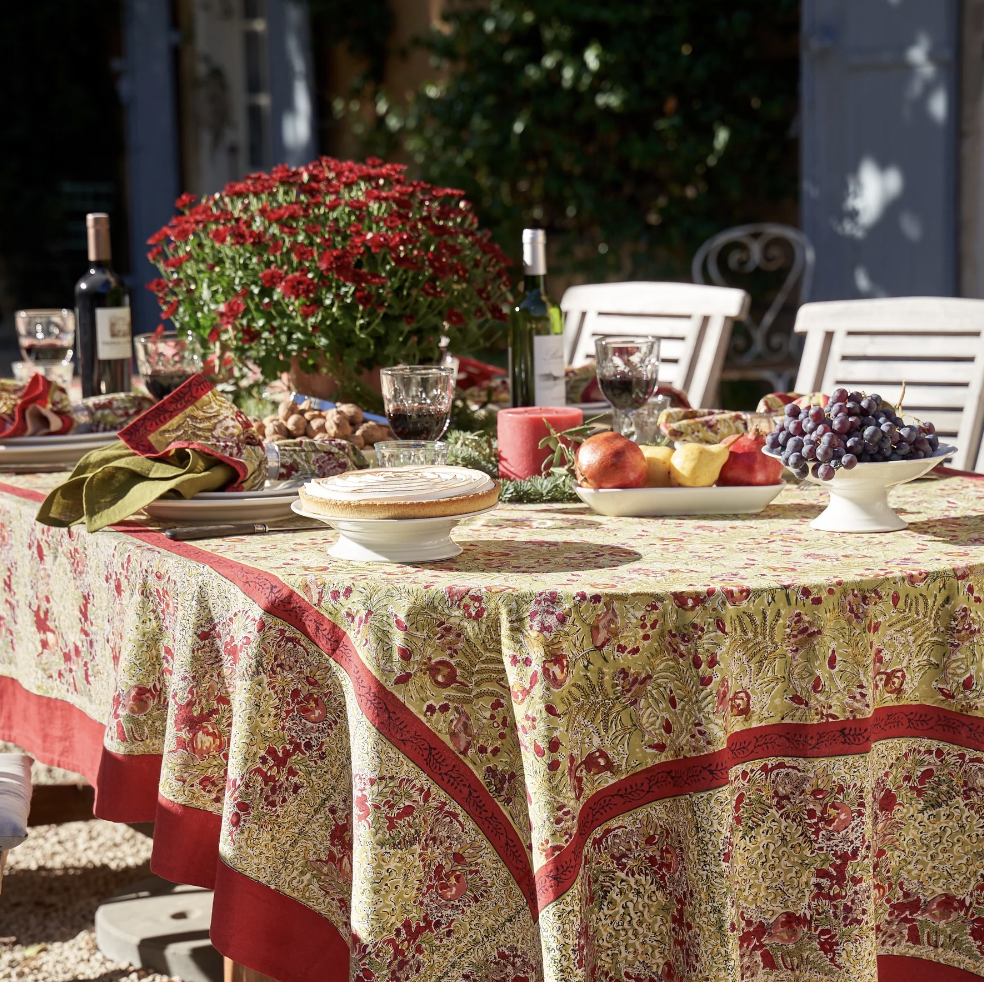 Winter Garden French Tablecloth + Napkins