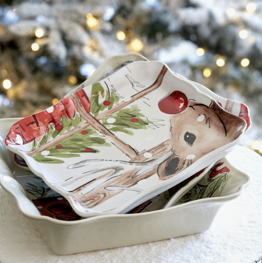 Deer Friends Square Tray