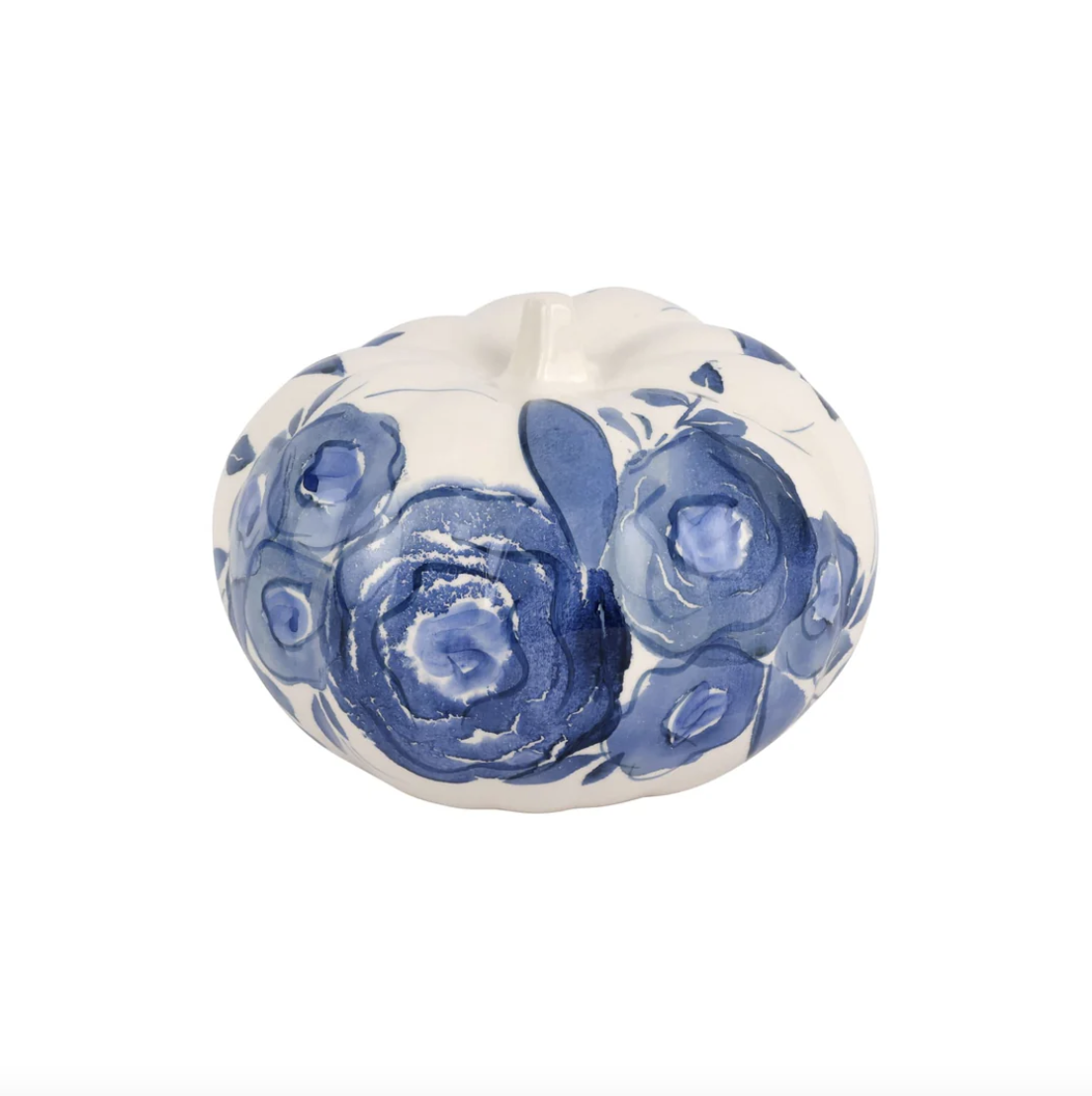 Blue Camellia Small Figural Pumpkin