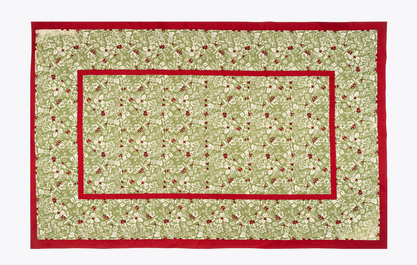 Baies de houx Red & Green Tablecloth + Napkins