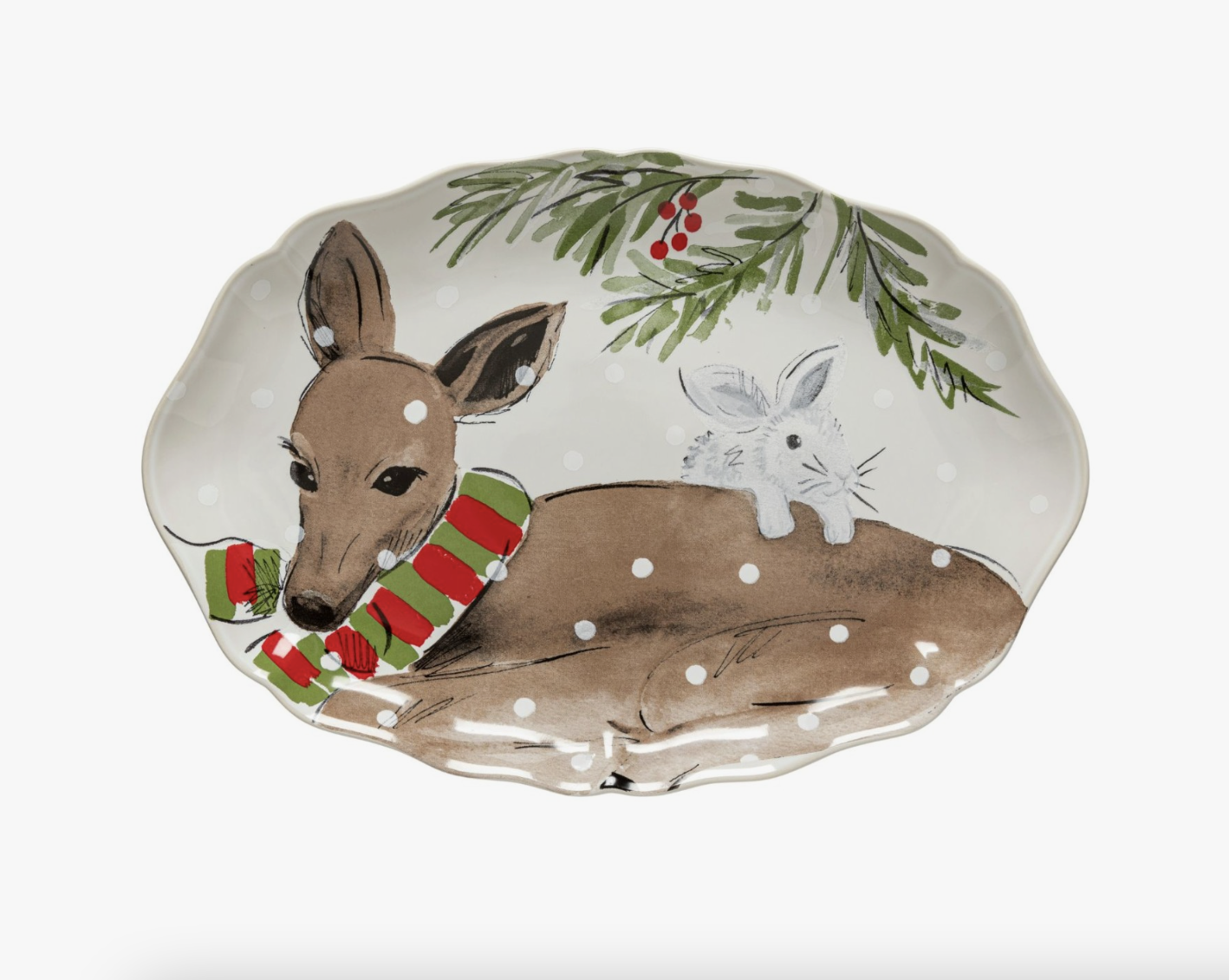 Deer Friends Oval Platter