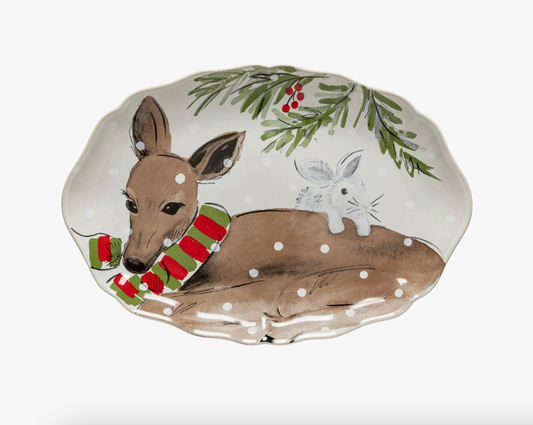 Deer Friends Oval Platter