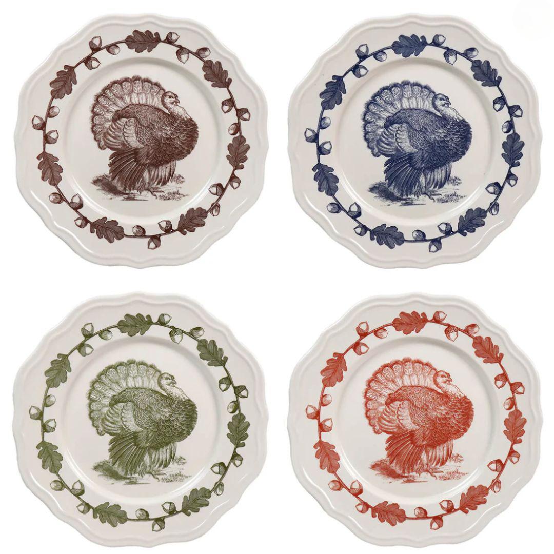 Scalloped Turkey Melamine Plates