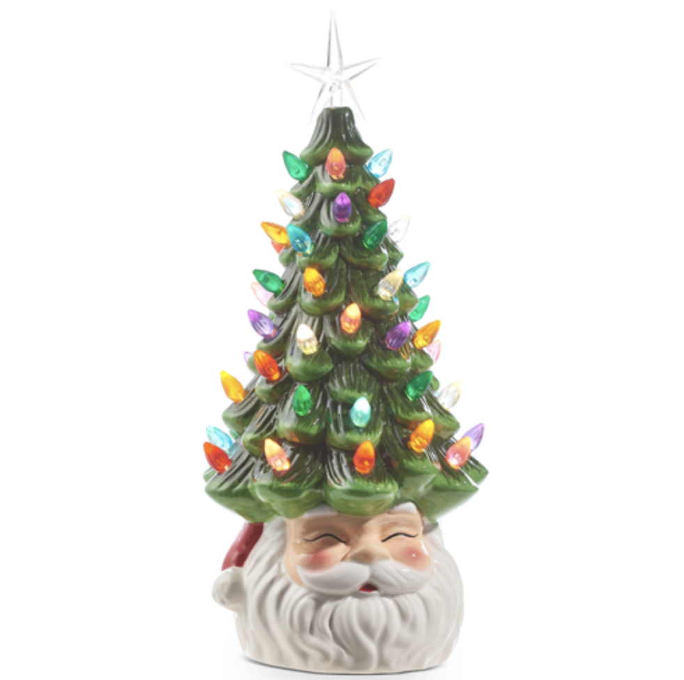 Vintage Santa Lighted Tree