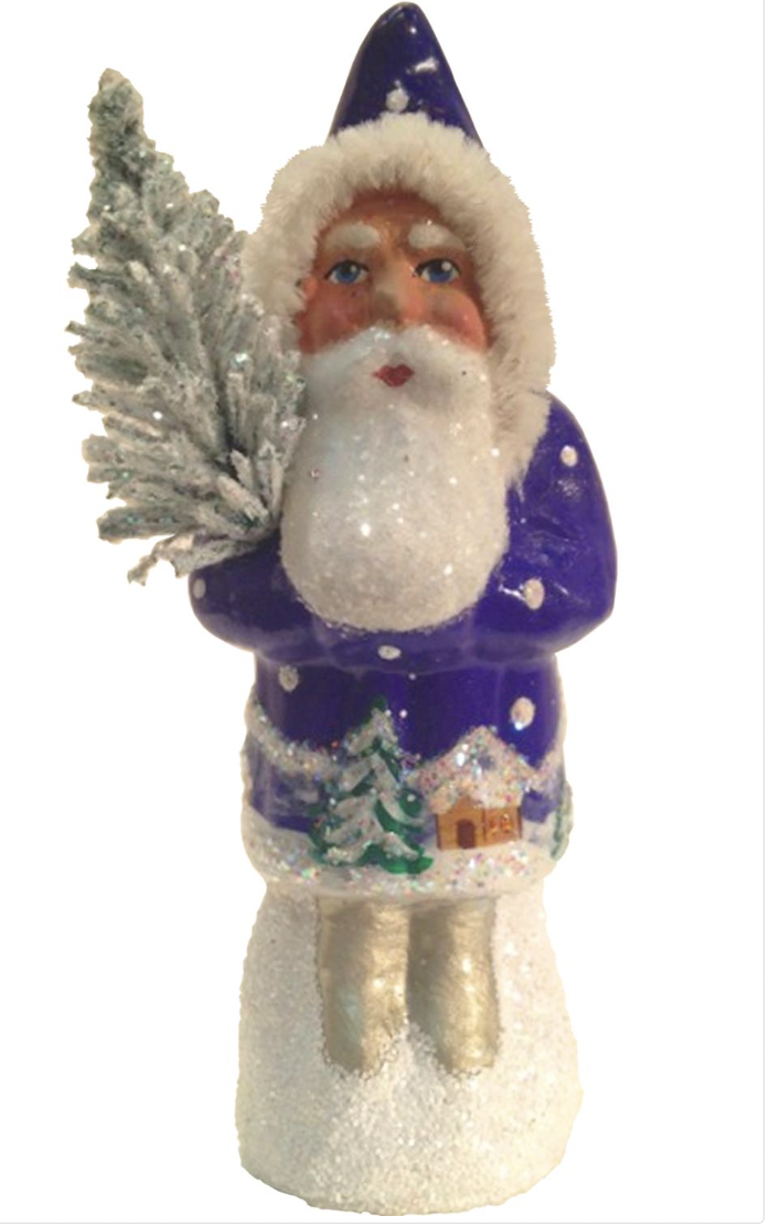 Blue Santa with Village