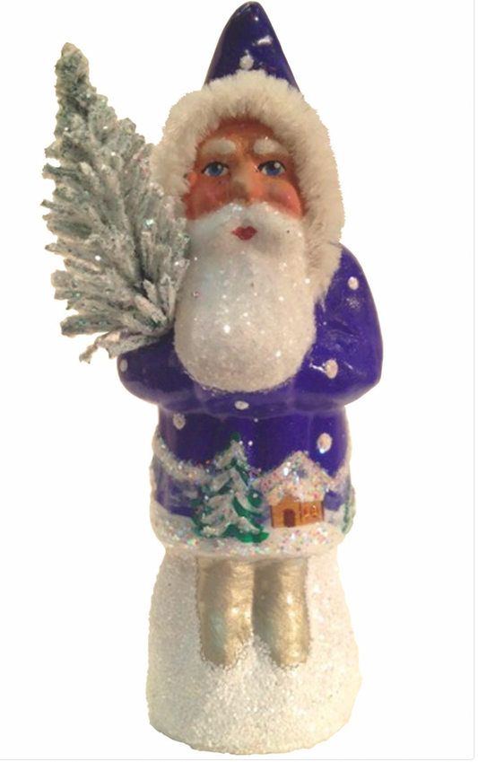 Blue Santa with Village