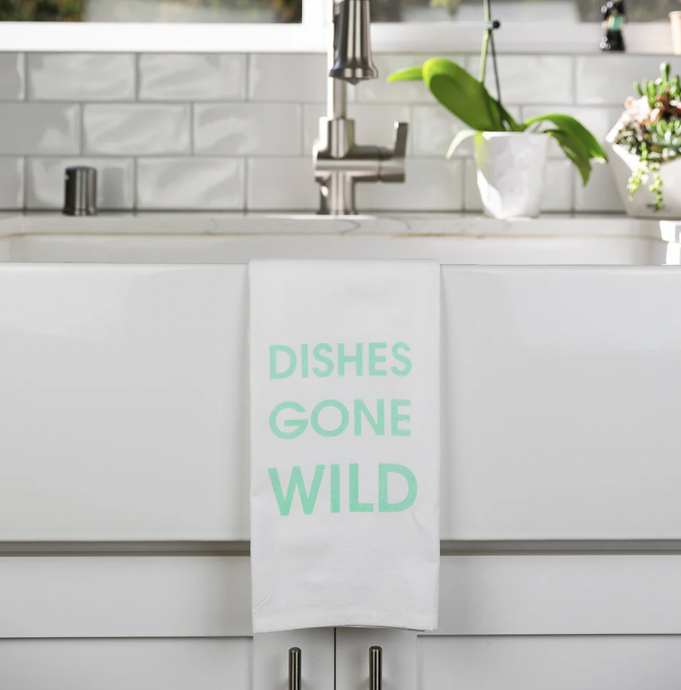 Dishes Gone Wild Tea Towel