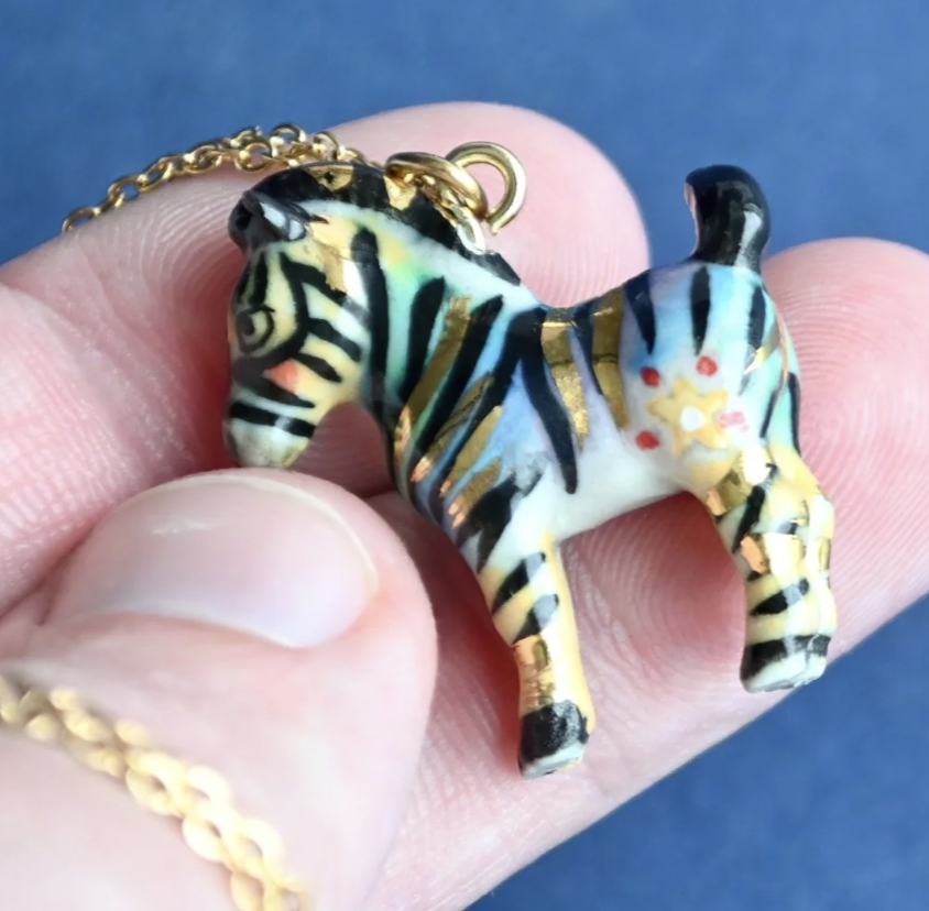 Rainbow Zebra Necklace