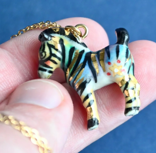 Rainbow Zebra Necklace