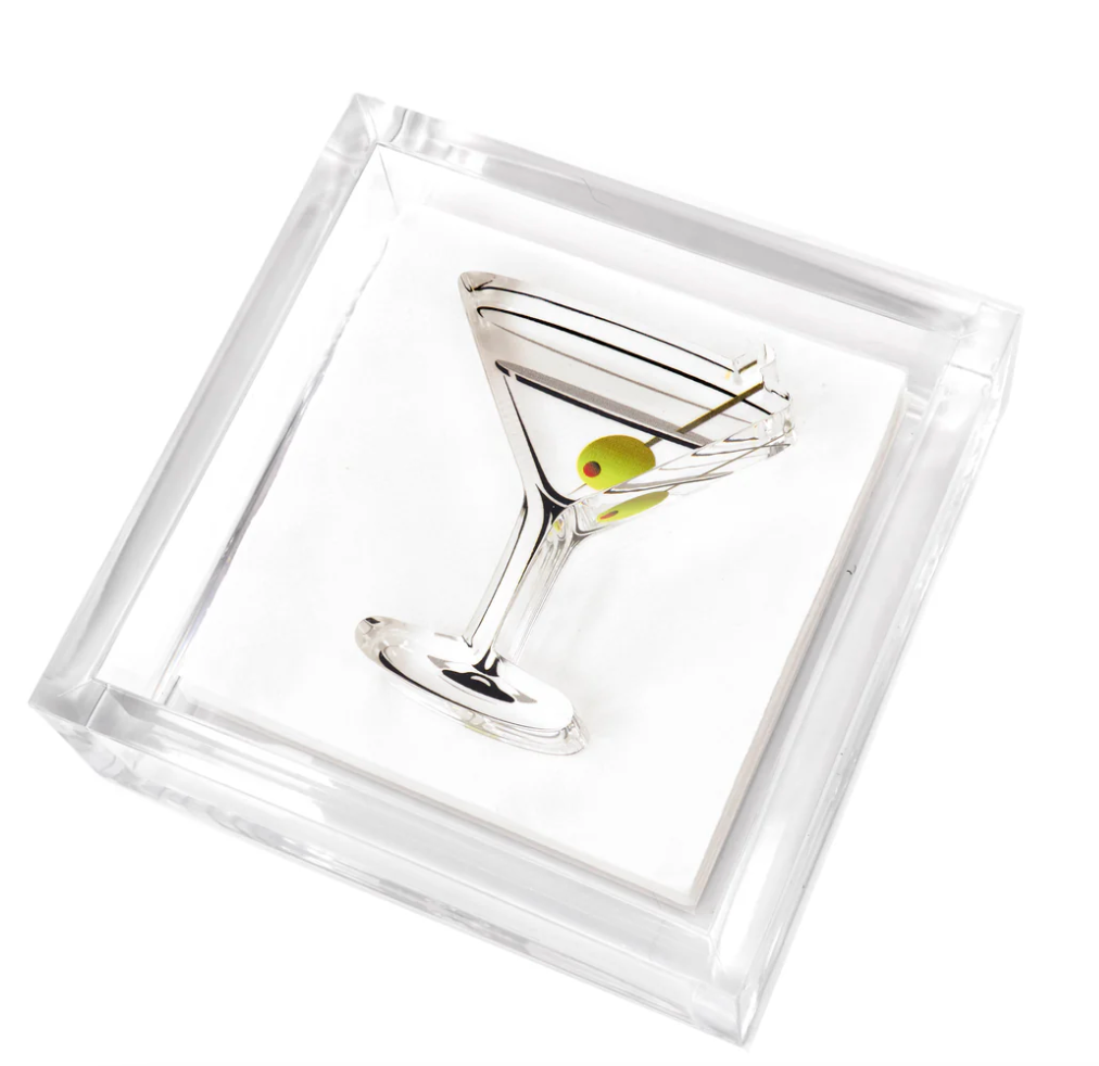 Cocktail Napkin Holder with Martini