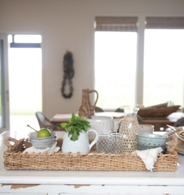 Hand Woven Seagrass Handled Tray