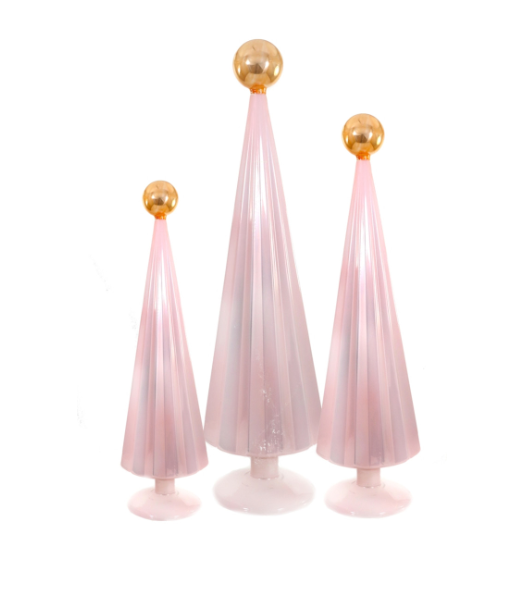 Light Pink & Gold Pleated Trees